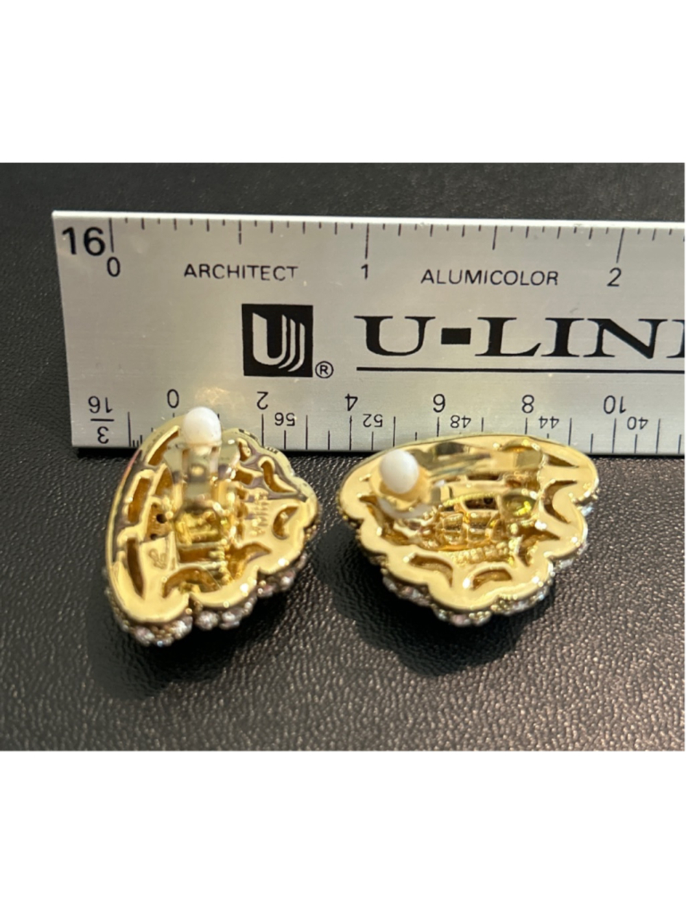 Women's Joan Boyce Gold Tone Clear Crystal Clip-On Earrings One Size - Picture 2 of 3